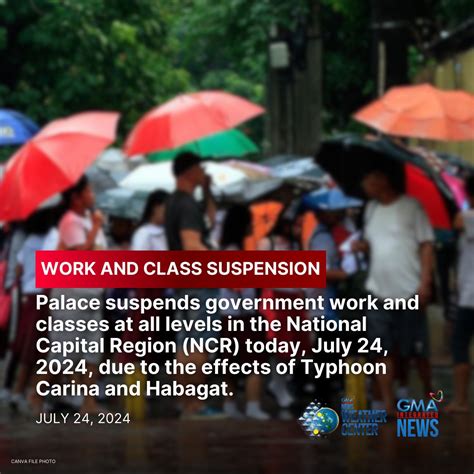 Government work, classes in all levels in NCR suspended, says .